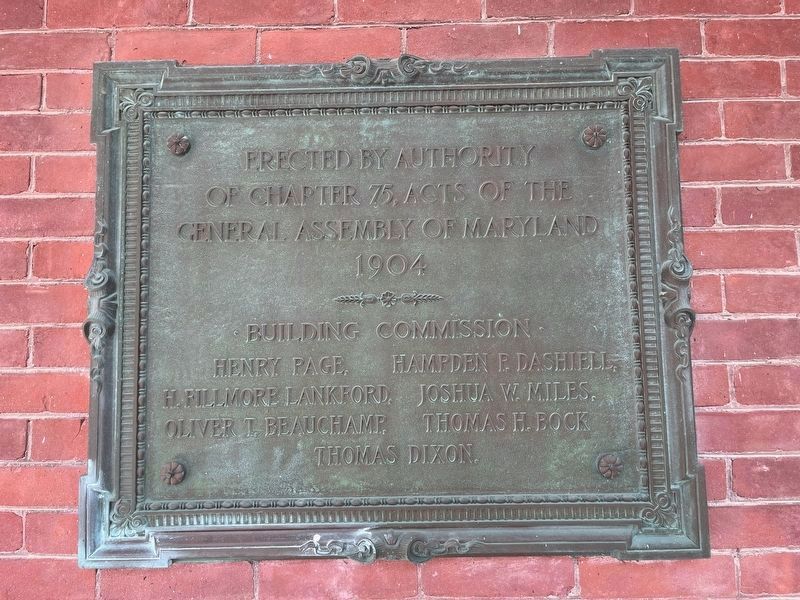 Dedication plaque on the Somerset County Circuit Courthouse. Click for full size. Dedication plaque on the Somerset County Circuit Courthouse image. Click for full size.