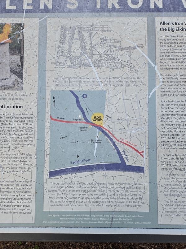 (top) Large forge operation/ (bottom) map showing former locations of iron works. Click for full size. (top) Large forge operation/ (bottom) map showing former locations of iron works image. Click for full size.