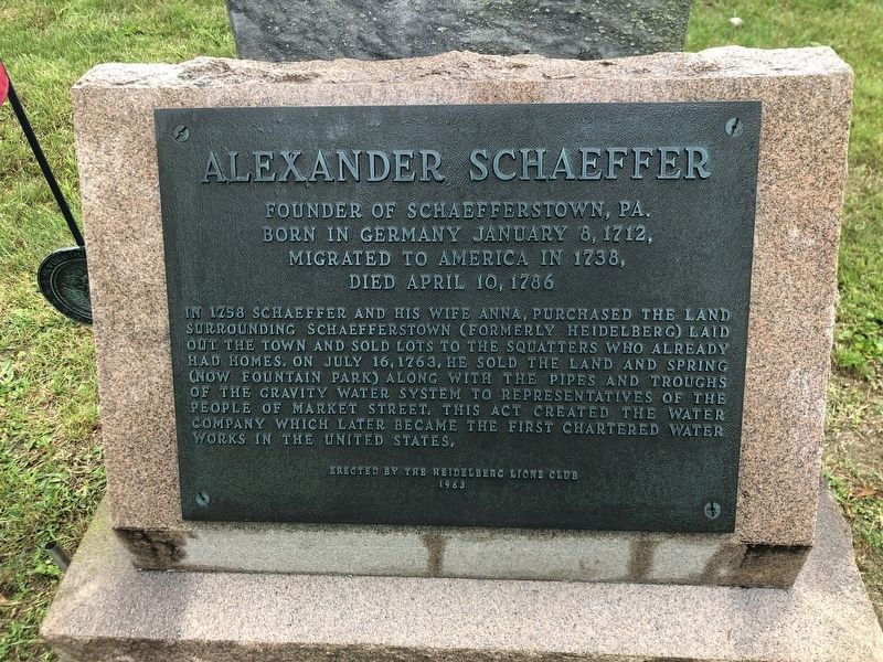 Alexander Schaeffer Marker. Click for full size. Alexander Schaeffer Marker image. Click for full size.