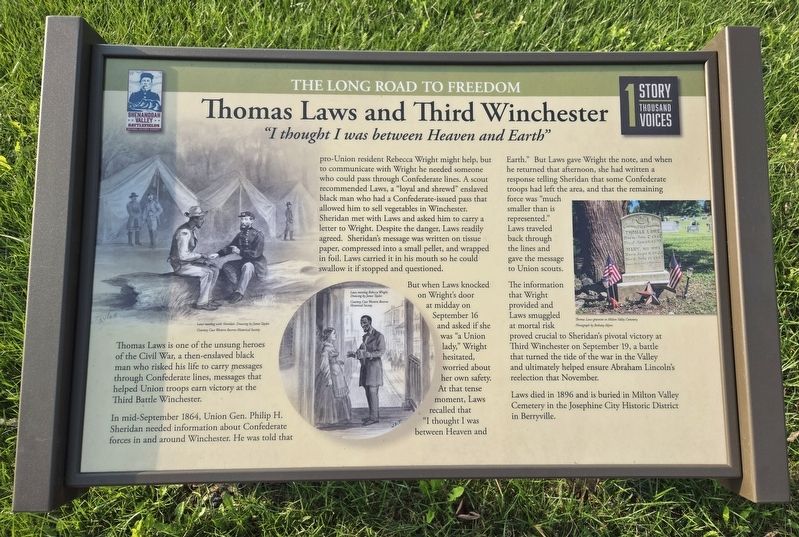 Thomas Laws and Third Winchester Marker. Click for full size. Thomas Laws and Third Winchester Marker image. Click for full size.