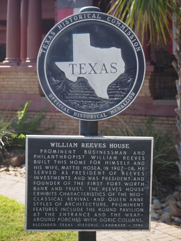William Reeves House Marker image. Click for full size.