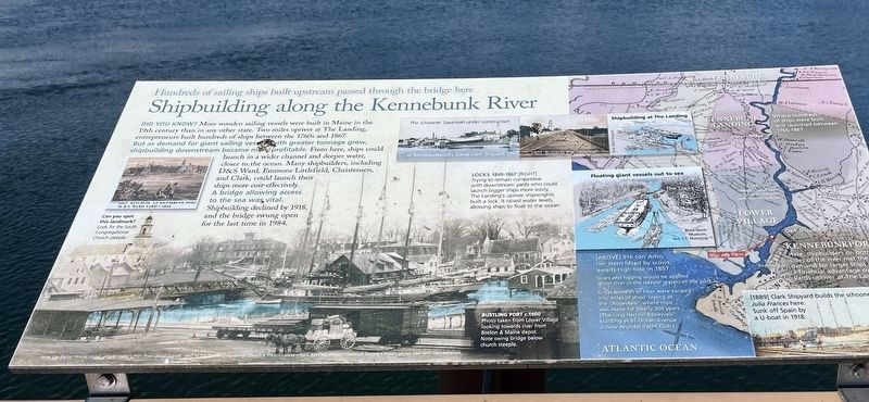 Shipbuilding along the Kennebunk River Marker. Click for full size. Shipbuilding along the Kennebunk River Marker image. Click for full size.
