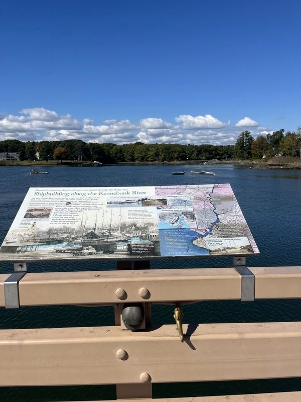 Shipbuilding along the Kennebunk River Marker. Click for full size. Shipbuilding along the Kennebunk River Marker image. Click for full size.