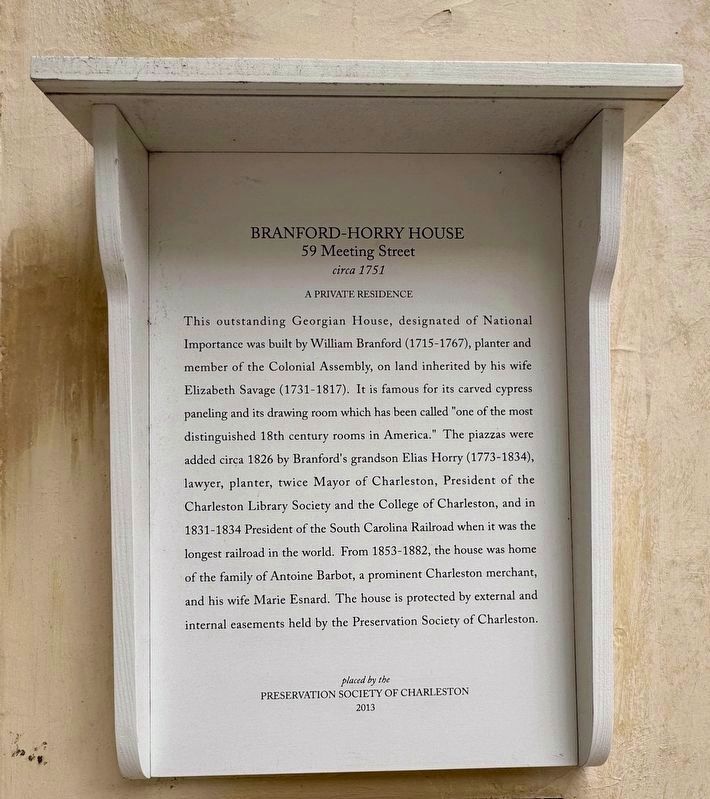 Branford-Horry House Marker (replacement) image. Click for full size.
