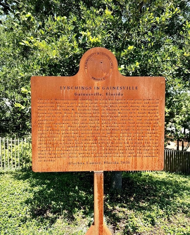 Lynching in Gainesville Marker image. Click for full size.