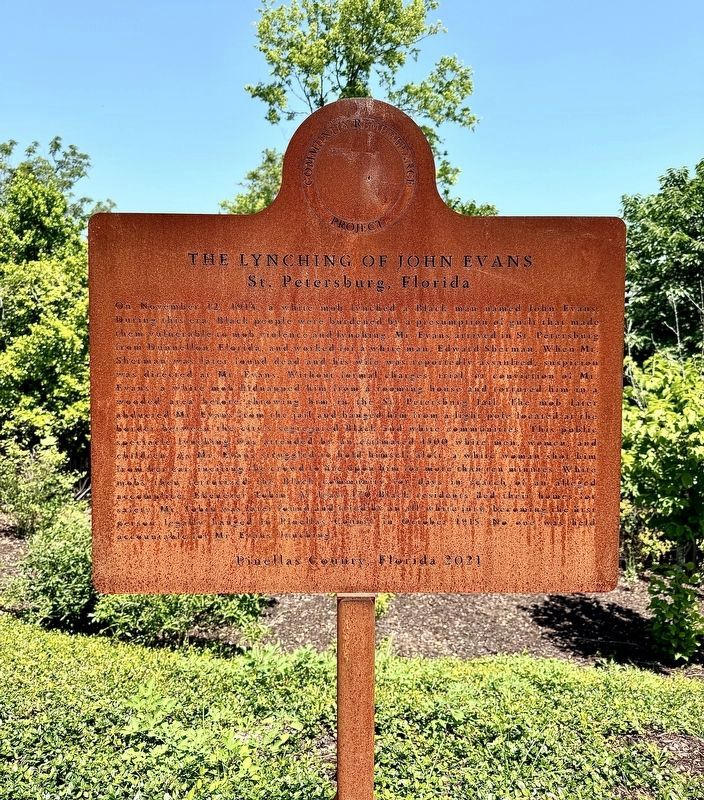 The Lynching of John Evans Marker image. Click for full size.