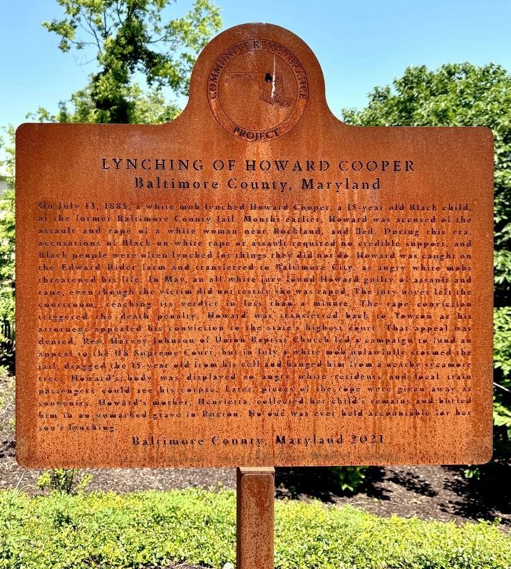 Lynching of Howard Cooper Marker image. Click for full size.