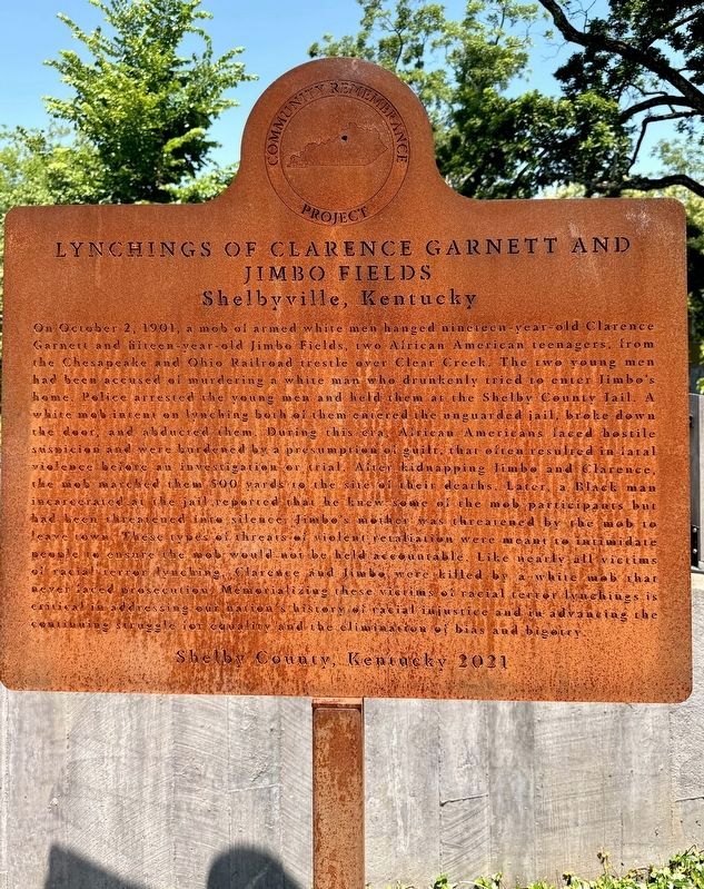 Lynchings of Clarence Garnett and Jimbo Fields. Click for full size. Lynchings of Clarence Garnett and Jimbo Fields image. Click for full size.