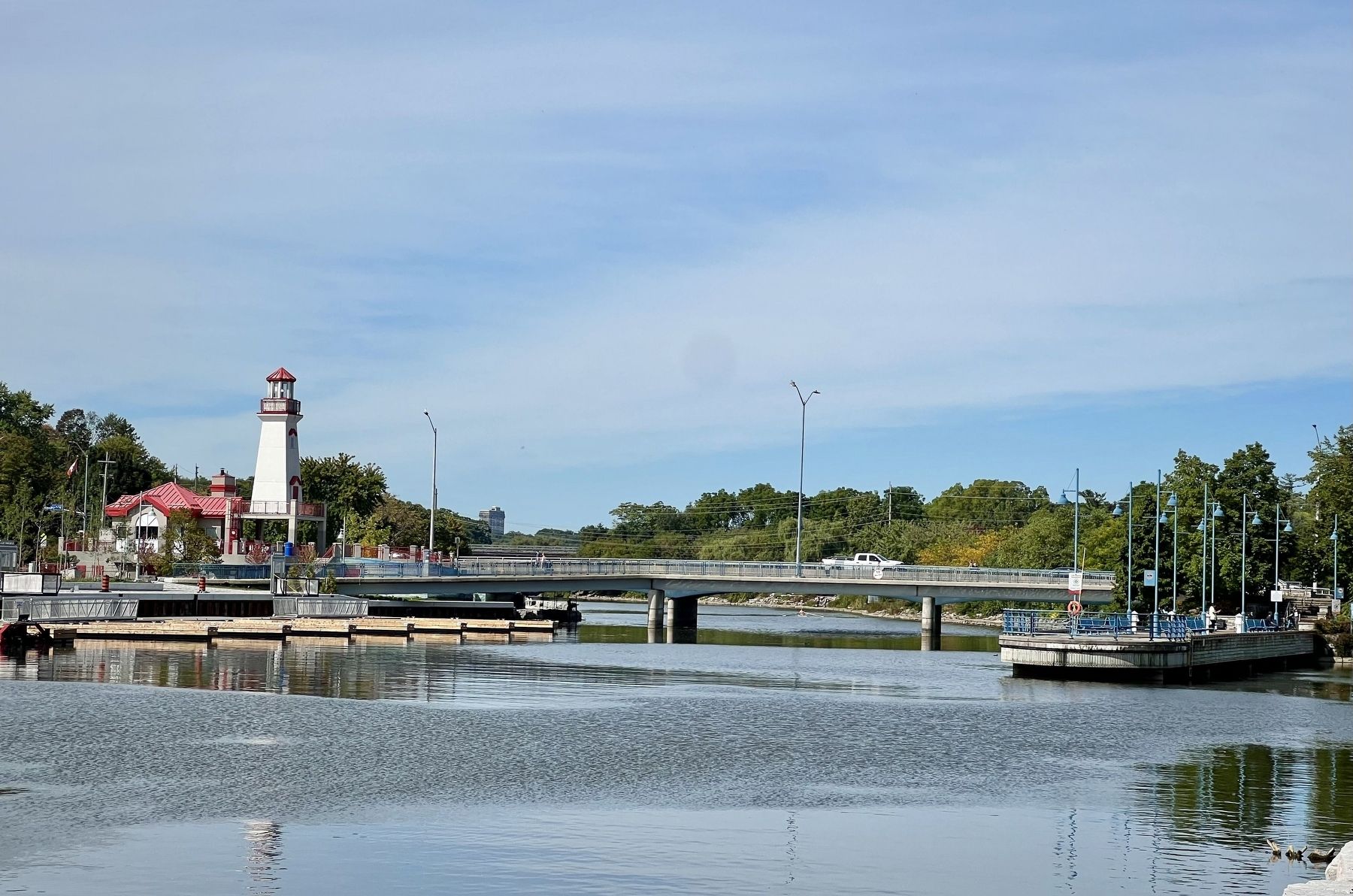 Lakeshore Road bridge over the Credit River, 2024 image. Click for full size.