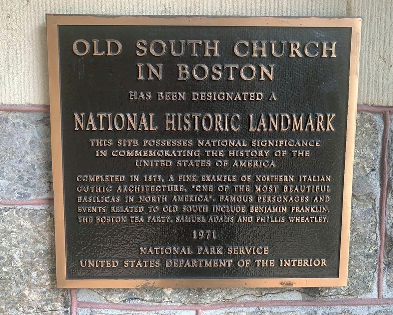 Old South Church in Boston Marker image. Click for full size.