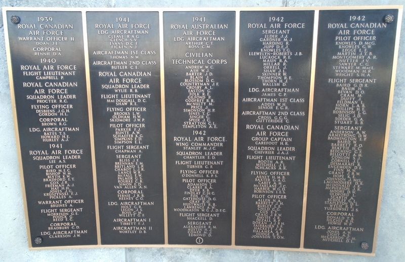 WWII British Commonwealth/Empire Air Forces Honored Dead in Canada and the United States of America . Click for full size. WWII British Commonwealth/Empire Air Forces Honored Dead in Canada and the United States of America image. Click for full size.