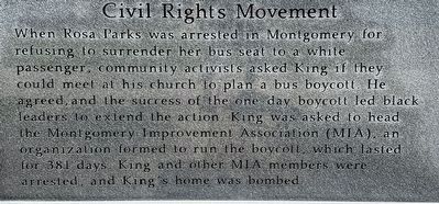 Civil Rights Movement Marker (Panel 1) image. Click for full size.