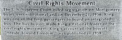 Civil Rights Movement Marker (Panel 2) image. Click for full size.