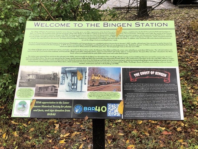 Welcome to the Bingen Station Marker. Click for full size. Welcome to the Bingen Station Marker image. Click for full size.
