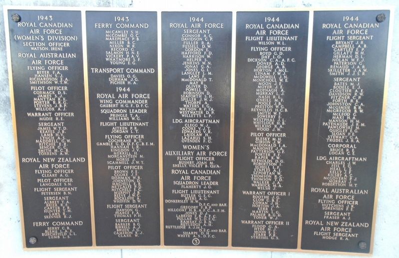 WWII British Commonwealth/Empire Air Forces Honored Dead in Canada and the United States of America . Click for full size. WWII British Commonwealth/Empire Air Forces Honored Dead in Canada and the United States of America image. Click for full size.