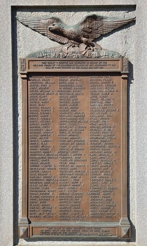 Glassport World War Honor Roll Marker. Click for full size. Glassport World War Honor Roll Marker image. Click for full size.