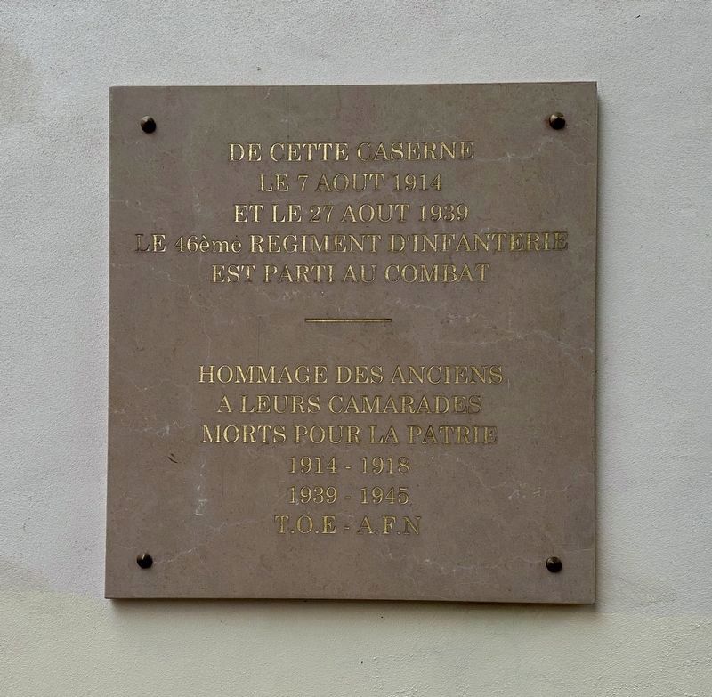 46th Infantry Regiment Barracks Marker image. Click for full size.