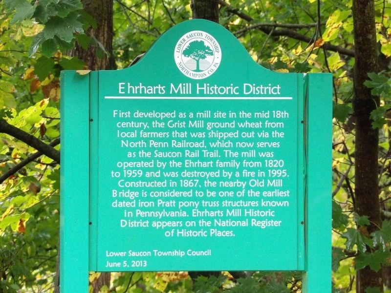 Ehrharts Mill Historic District Marker. Click for full size. Ehrharts Mill Historic District Marker image. Click for full size.