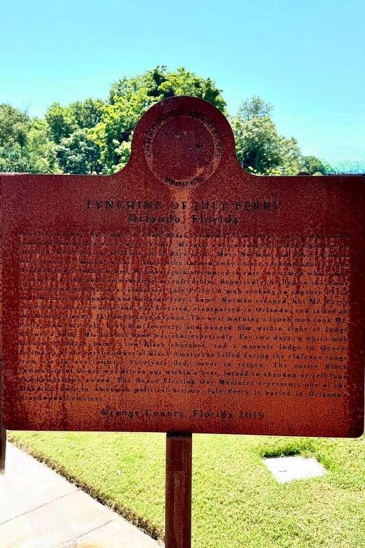 Lynching of July Perry Marker. Click for full size. Lynching of July Perry Marker image. Click for full size.