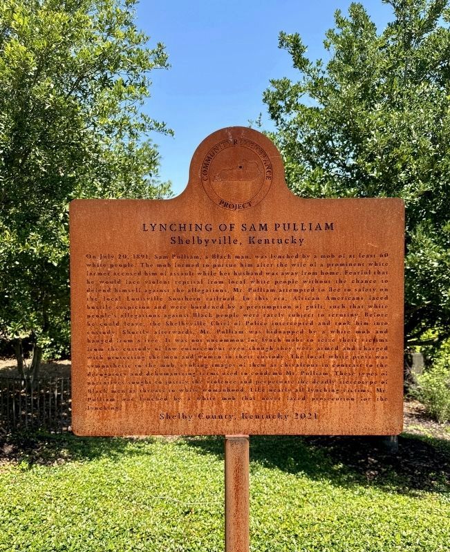 Lynching of Sam Pulliam Marker image. Click for full size.