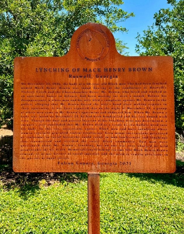 Lynching of Mack Henry Brown Marker image. Click for full size.
