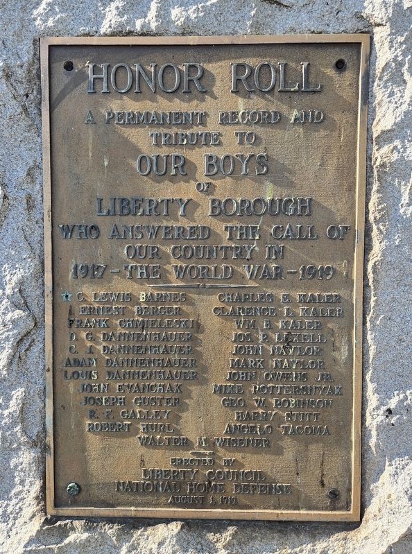 Liberty Borough Honor Roll Marker. Click for full size. Liberty Borough Honor Roll Marker image. Click for full size.