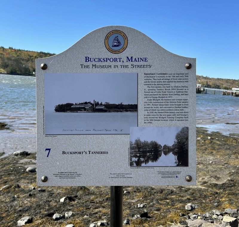Bucksport�s Tanneries Marker image. Click for full size.