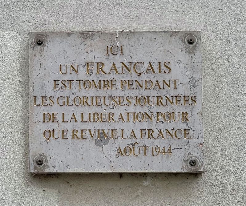 Unknown Frenchman Liberation Memorial Marker. Click for full size. Unknown Frenchman Liberation Memorial Marker image. Click for full size.