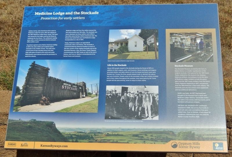 Medicine Lodge and the Stockade Marker. Click for full size. Medicine Lodge and the Stockade Marker image. Click for full size.