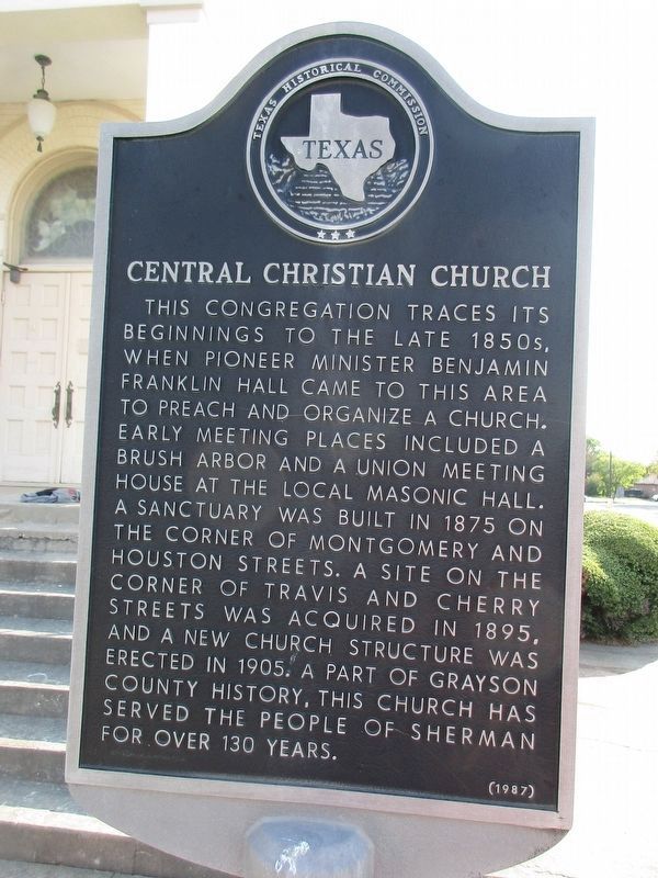 Central Christian Church Marker image. Click for full size.