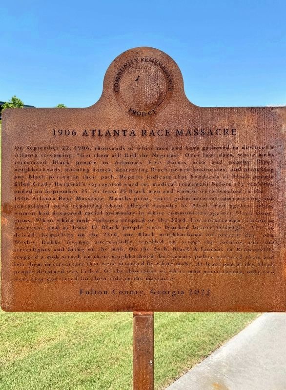 1906 Atlanta Race Massacre Marker image. Click for full size.