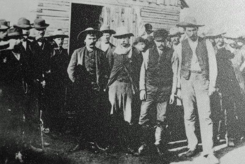 Marker detail: Men who attempted to rob Medicine Valley Bank in 1884. Click for full size. Marker detail: Men who attempted to rob Medicine Valley Bank in 1884 image. Click for full size.