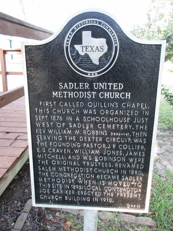 Sadler United Methodist Church Marker image. Click for full size.