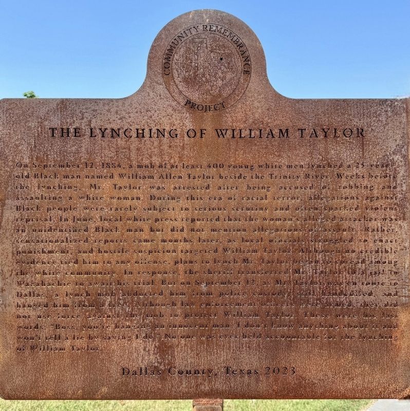 The Lynching of William Taylor Marker image. Click for full size.