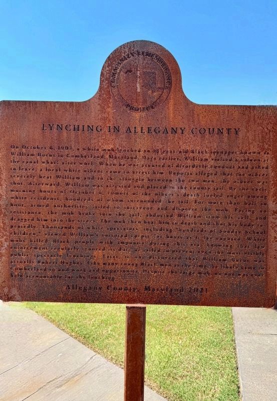 Lynching in Allegany County Marker image. Click for full size.