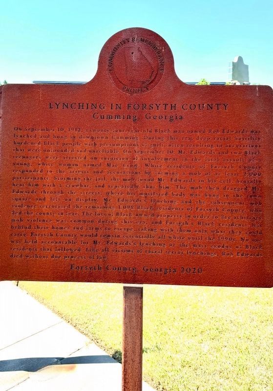 Lynching in Forsyth County Marker image. Click for full size.