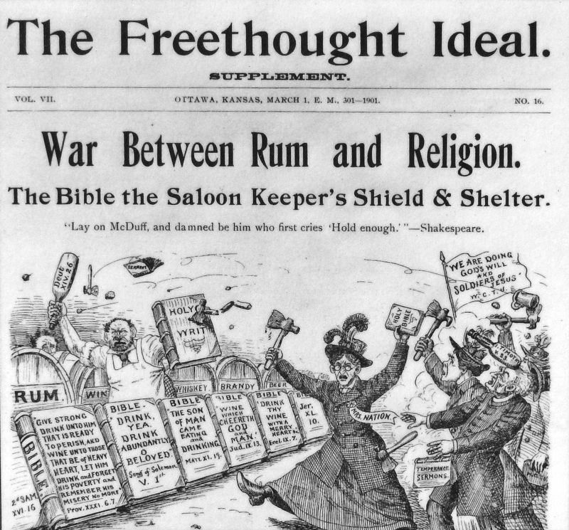 Marker detail: War Between Rum and Religion. Click for full size. Marker detail: War Between Rum and Religion image. Click for full size.
