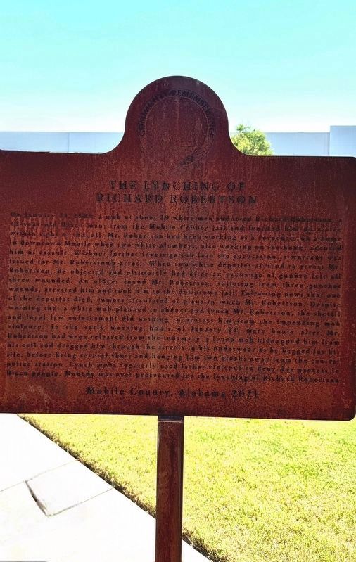 The Lynching of Richard Robertson Marker image. Click for full size.