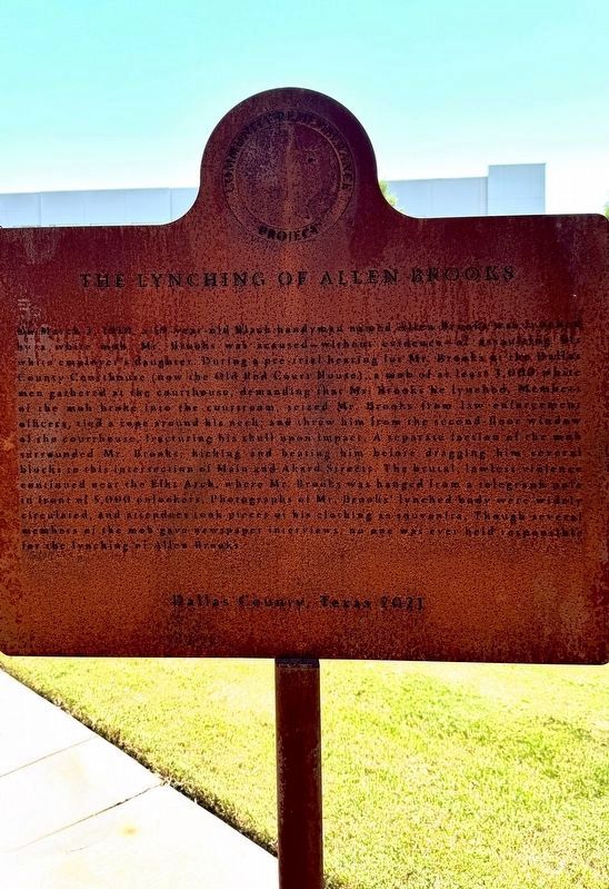 The Lynching of Allen Brooks Marker image. Click for full size.