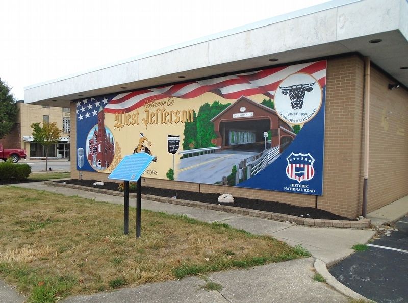 <i>Welcome to West Jefferson</i> Mural and Marker image. Click for full size.