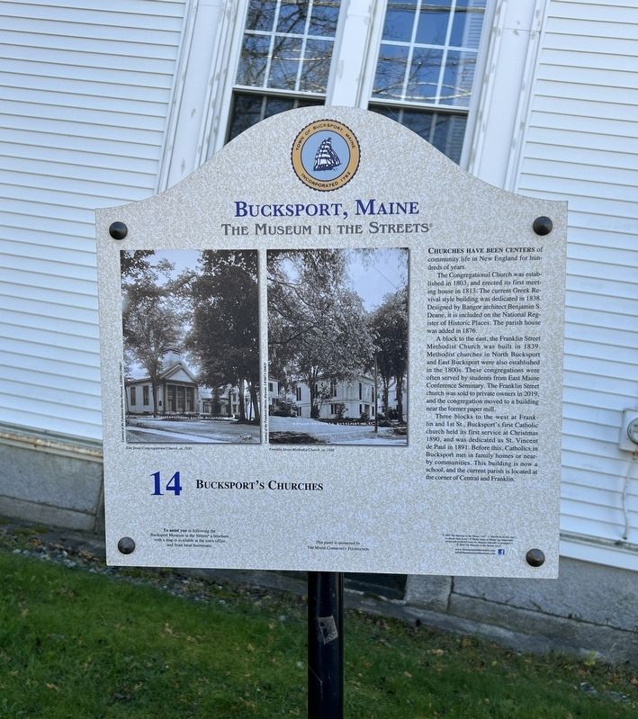 Bucksport�s Churches Marker image. Click for full size.