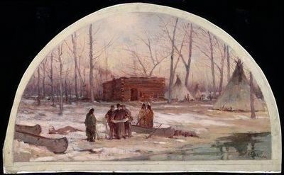 "The Winter Quarters of Father Marquette, 1674". Click for full size. "The Winter Quarters of Father Marquette, 1674" image. Click for full size.