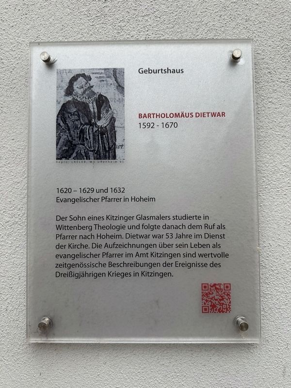 Bartholomäus Dietwar Marker. Click for full size. Bartholomäus Dietwar Marker image. Click for full size.