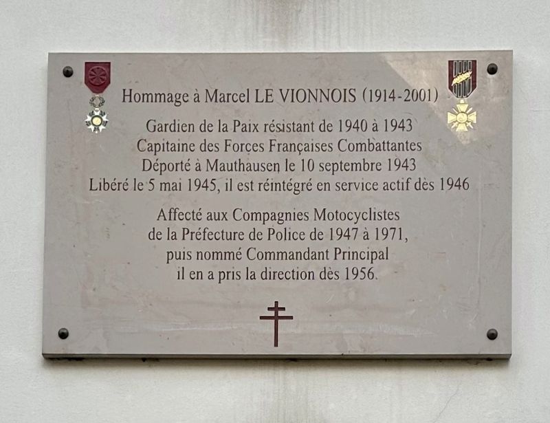 Marcel Le Vionnois Marker. Click for full size. Marcel Le Vionnois Marker image. Click for full size.