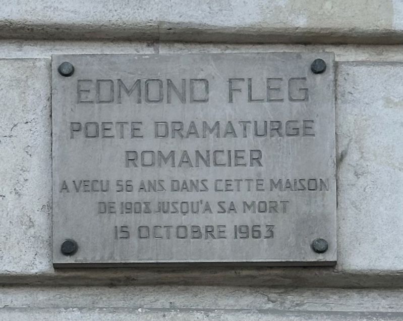 Edmond Fleg Marker image. Click for full size.