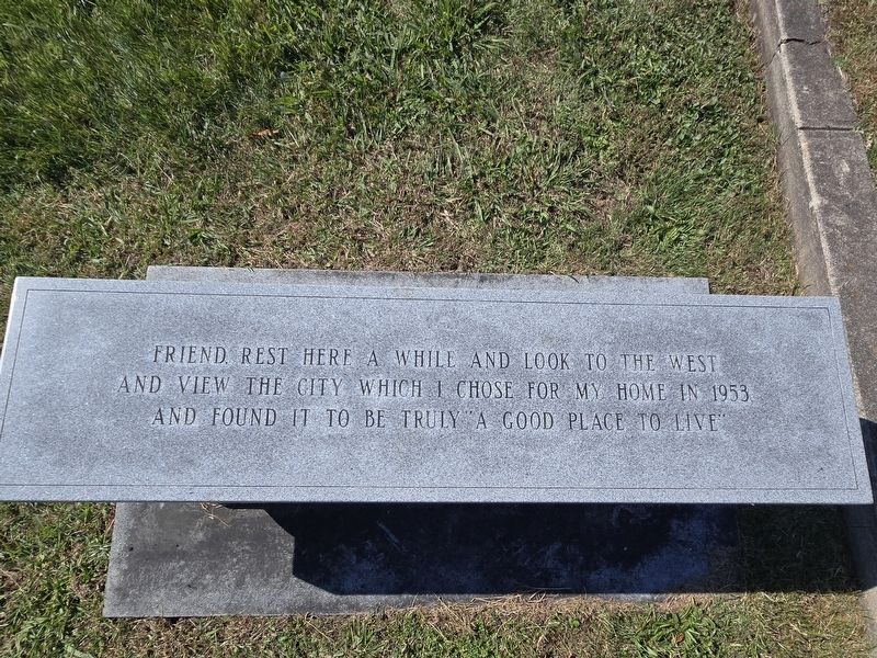 Top of the Bud Phillips Memorial Bench near the marker image. Click for full size.