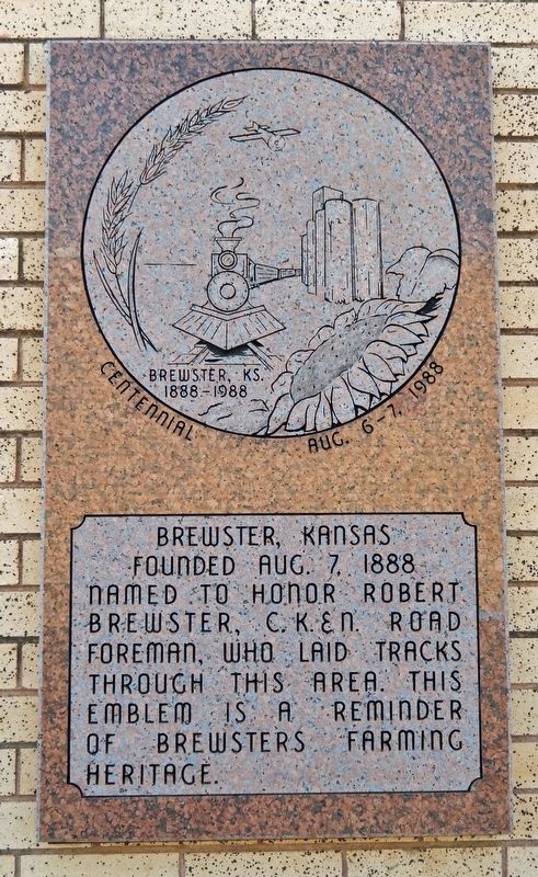 Brewster, Kansas Marker. Click for full size. Brewster, Kansas Marker image. Click for full size.