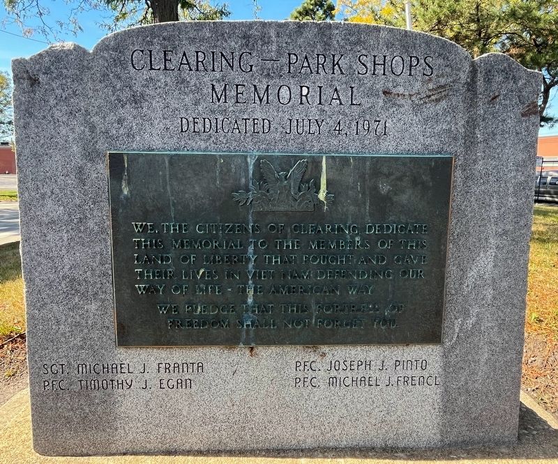 Clearing-Park Shops Memorial Marker image. Click for full size.