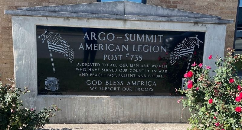 Argo-Summit American Legion Post Marker. Click for full size. Argo-Summit American Legion Post Marker image. Click for full size.