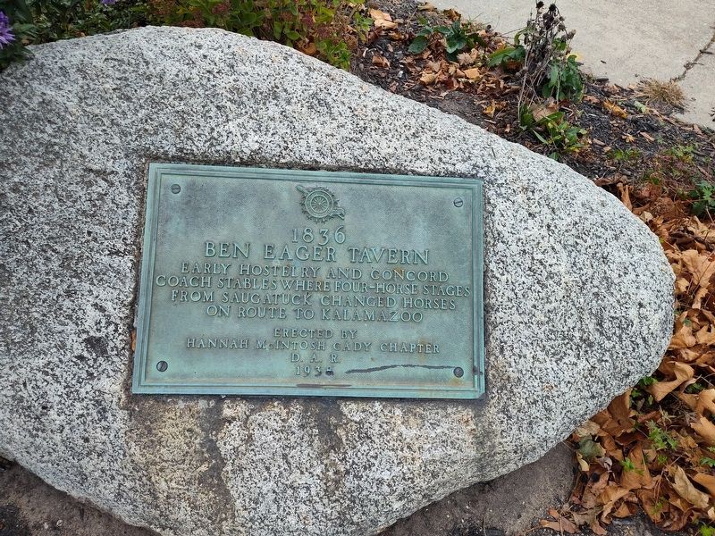 1836 Ben Eager Tavern Marker. Click for full size. 1836 Ben Eager Tavern Marker image. Click for full size.